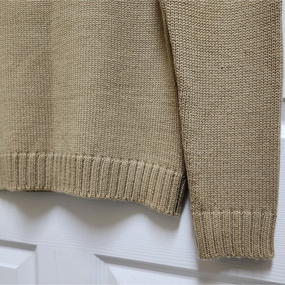 Wool Blend Knit Sweater Women Sz 4 Brown Pullover V Neck Boxy Thick Soft Classic - Picture 6 of 8